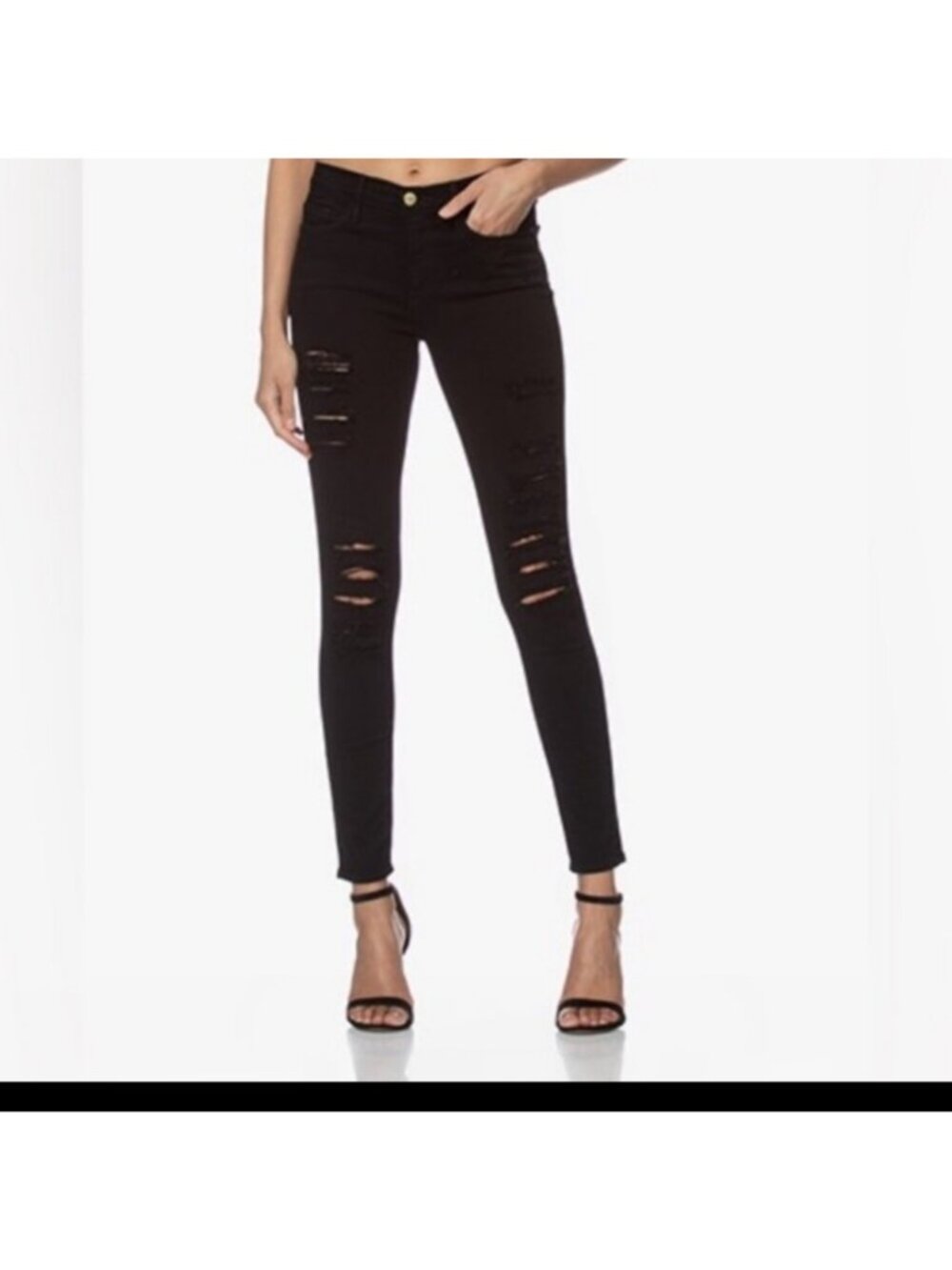 Frame Denim Le Skinny De Jeanne Black Skinny Jeans
